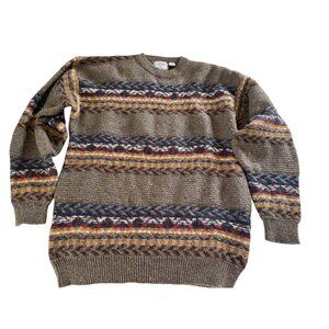 Vtg Wool Blend Cattivo Studio Nordic Fair Isle Aztec Sweater Mens M grandpacore